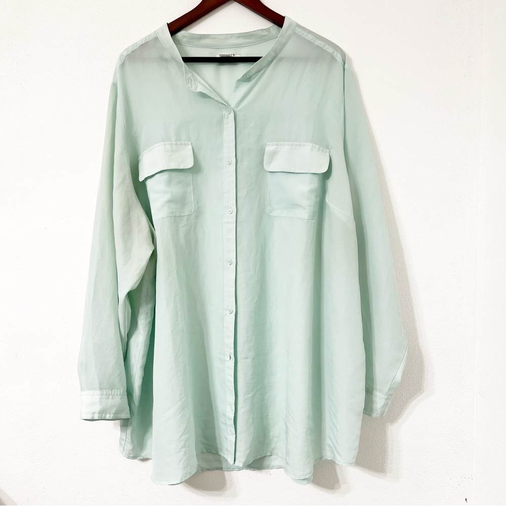 Old Navy Plus 4X Mint Green Button Down Blouse